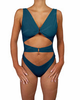 V-Neck Double Ring One Piece