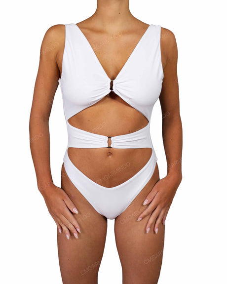 V-Neck Double Ring One Piece