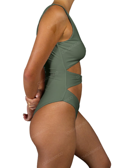 V-Neck Double Ring One Piece