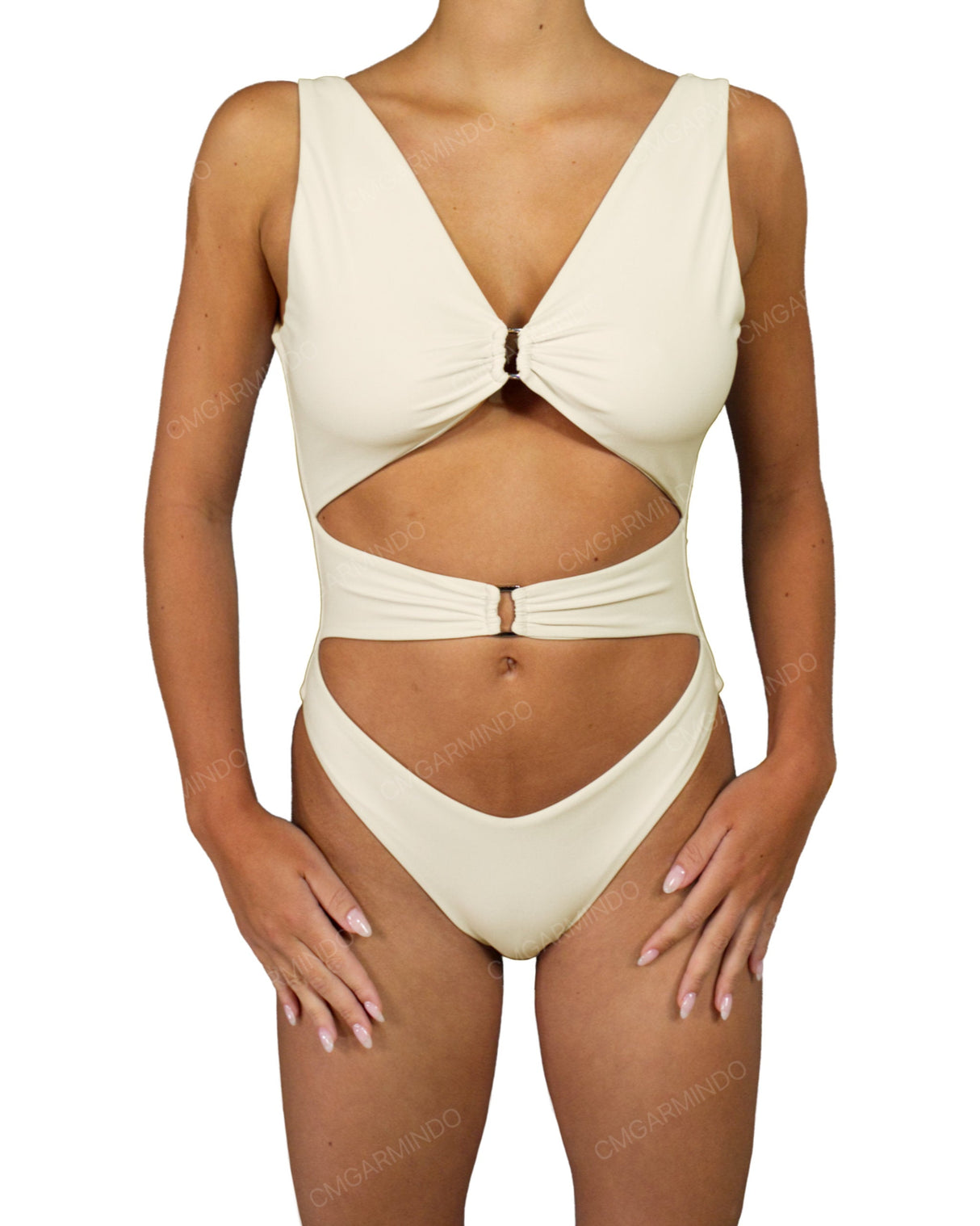 V-Neck Double Ring One Piece
