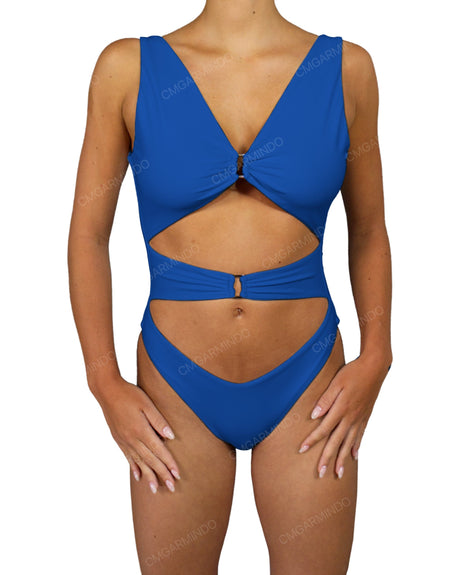 V-Neck Double Ring One Piece