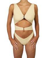 V-Neck Double Ring One Piece