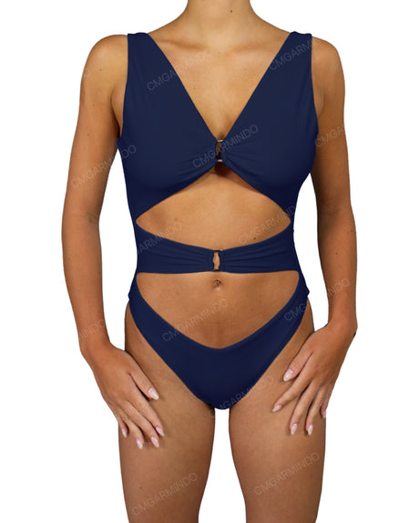 V-Neck Double Ring One Piece