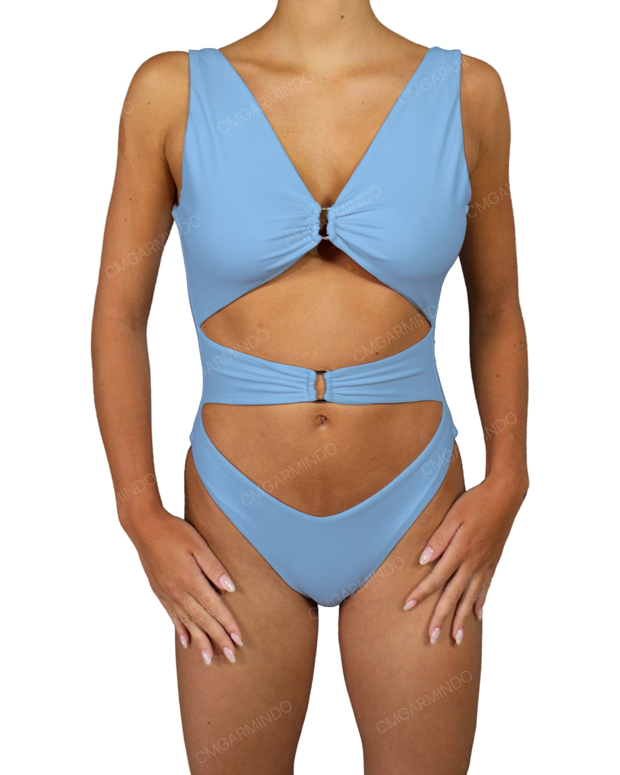 V-Neck Double Ring One Piece