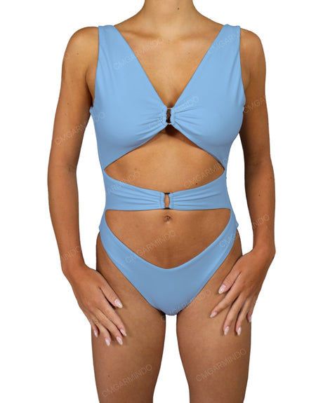 V-Neck Double Ring One Piece