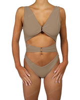 V-Neck Double Ring One Piece