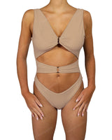 V-Neck Double Ring One Piece