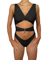 V-Neck Double Ring One Piece