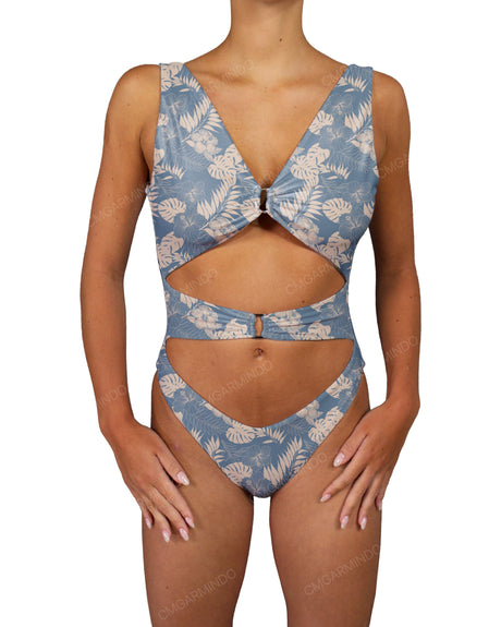 V-Neck Double Ring One Piece