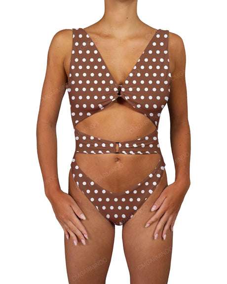 V-Neck Double Ring One Piece