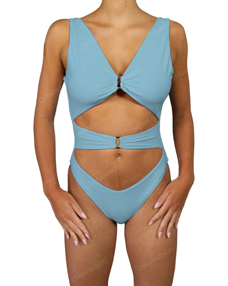 V-Neck Double Ring One Piece