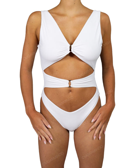 V-Neck Double Ring One Piece