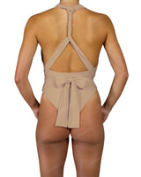 Deep V-Neck Strap Tie One Piece