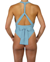 Deep V-Neck Strap Tie One Piece