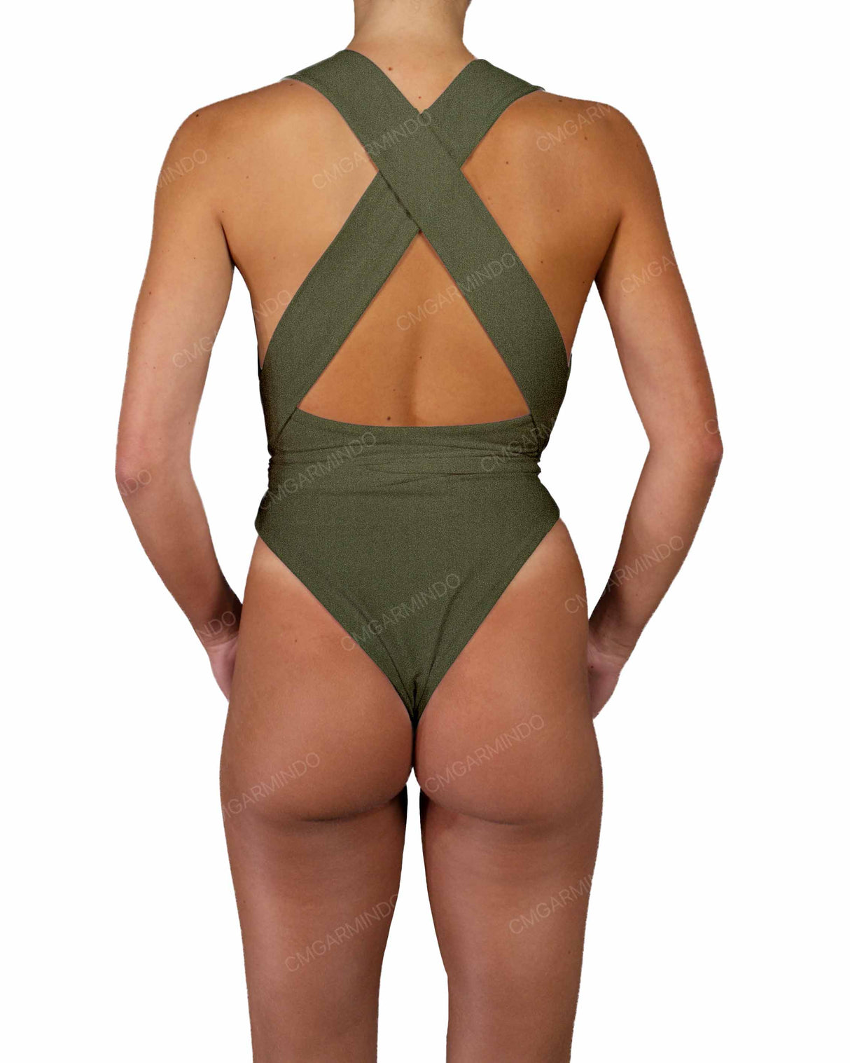 Deep V-Neck Strap Tie One Piece