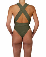 Deep V-Neck Strap Tie One Piece