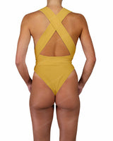 Deep V-Neck Strap Tie One Piece
