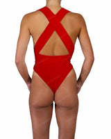 Deep V-Neck Strap Tie One Piece