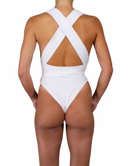 Deep V-Neck Strap Tie One Piece