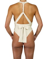 Deep V-Neck Strap Tie One Piece
