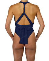 Deep V-Neck Strap Tie One Piece
