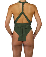 Deep V-Neck Strap Tie One Piece