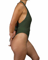 Deep V-Neck Strap Tie One Piece