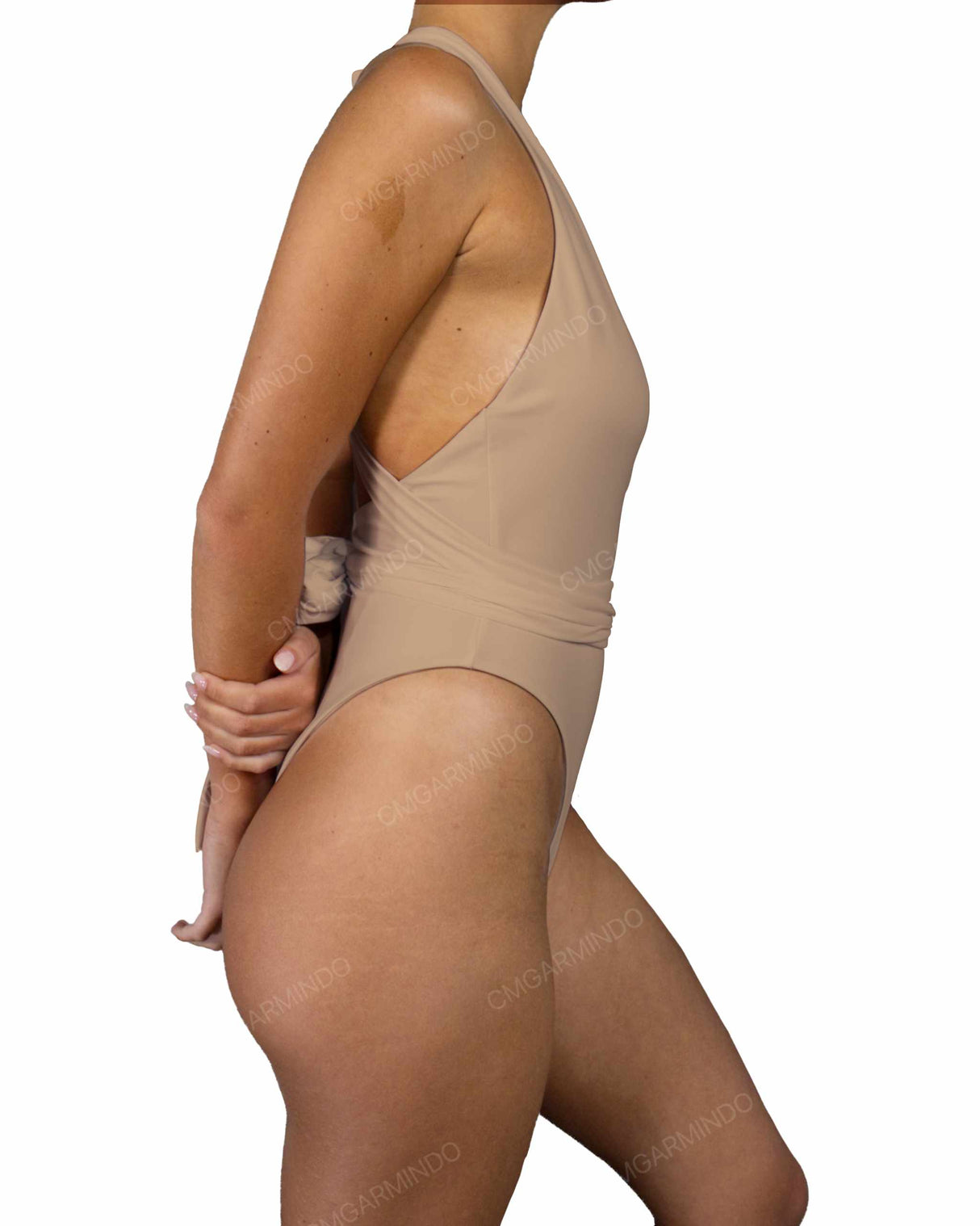 Deep V-Neck Strap Tie One Piece