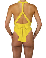Deep V-Neck Strap Tie One Piece