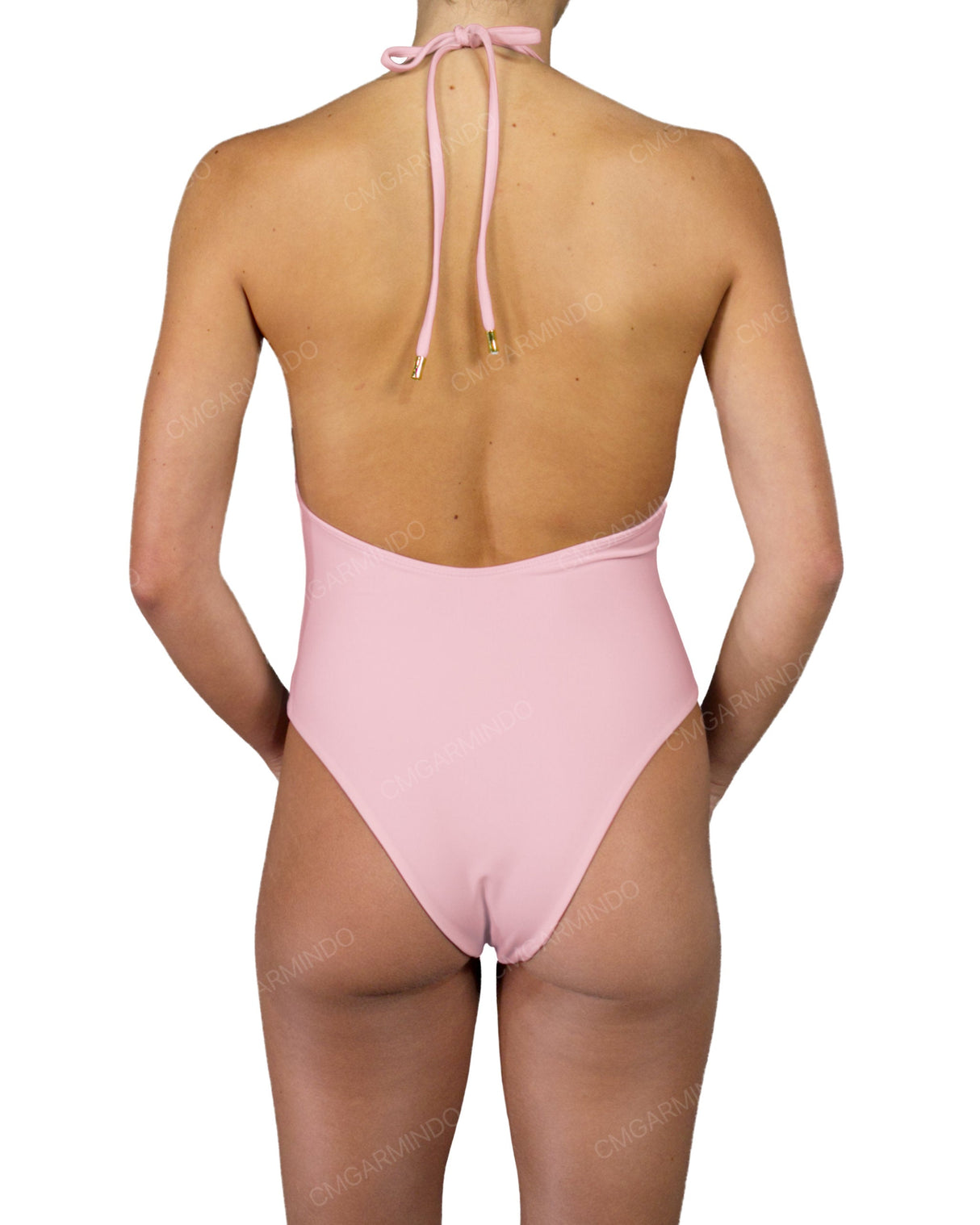 Deep V-Neck Halter String Tie One Piece