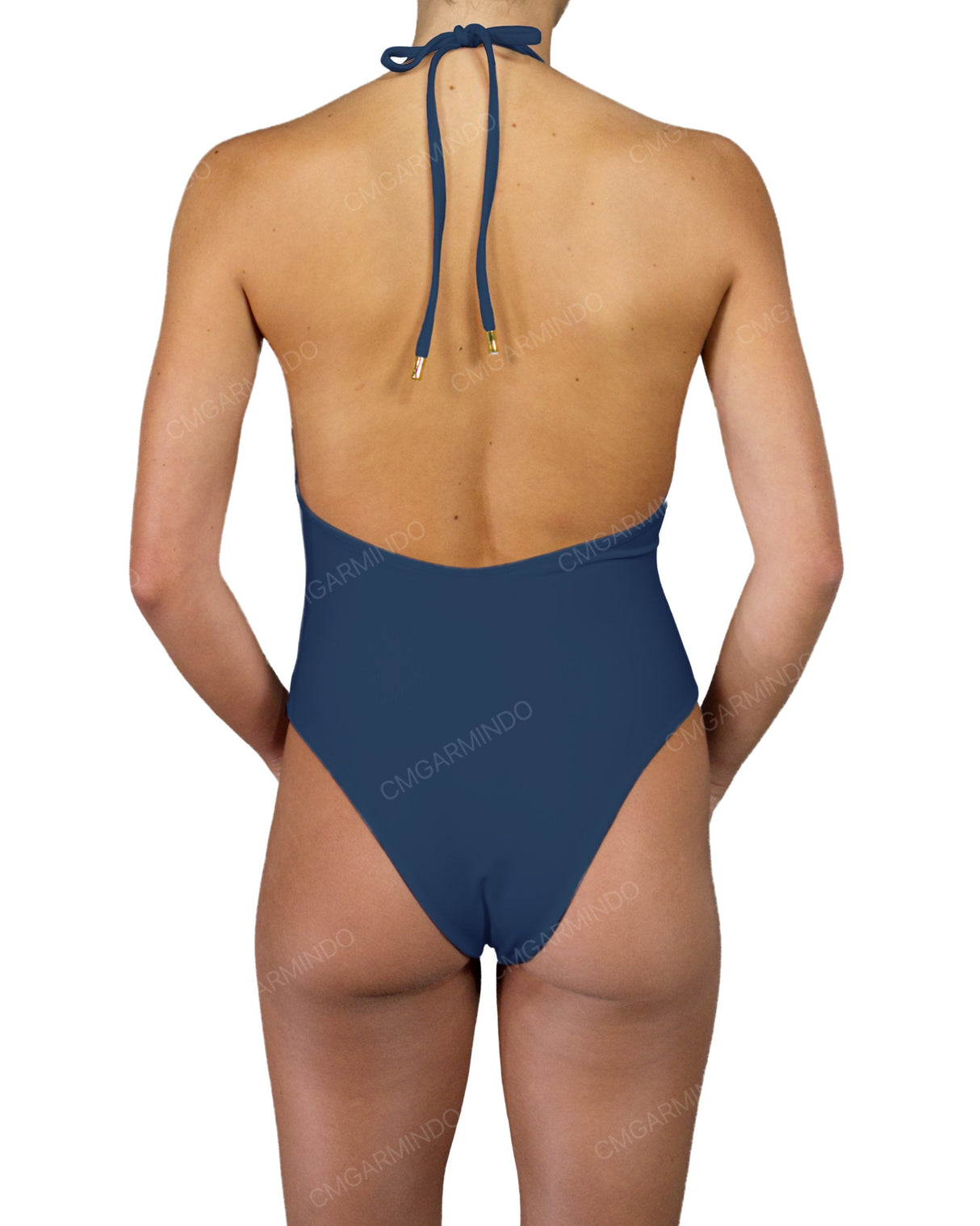 Deep V-Neck Halter String Tie One Piece