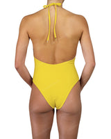 Deep V-Neck Halter String Tie One Piece
