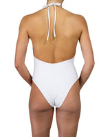 Deep V-Neck Halter String Tie One Piece