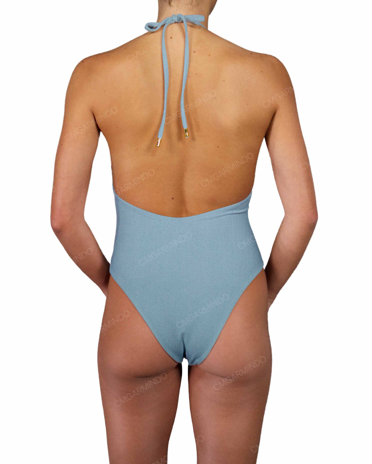 Deep V-Neck Halter String Tie One Piece
