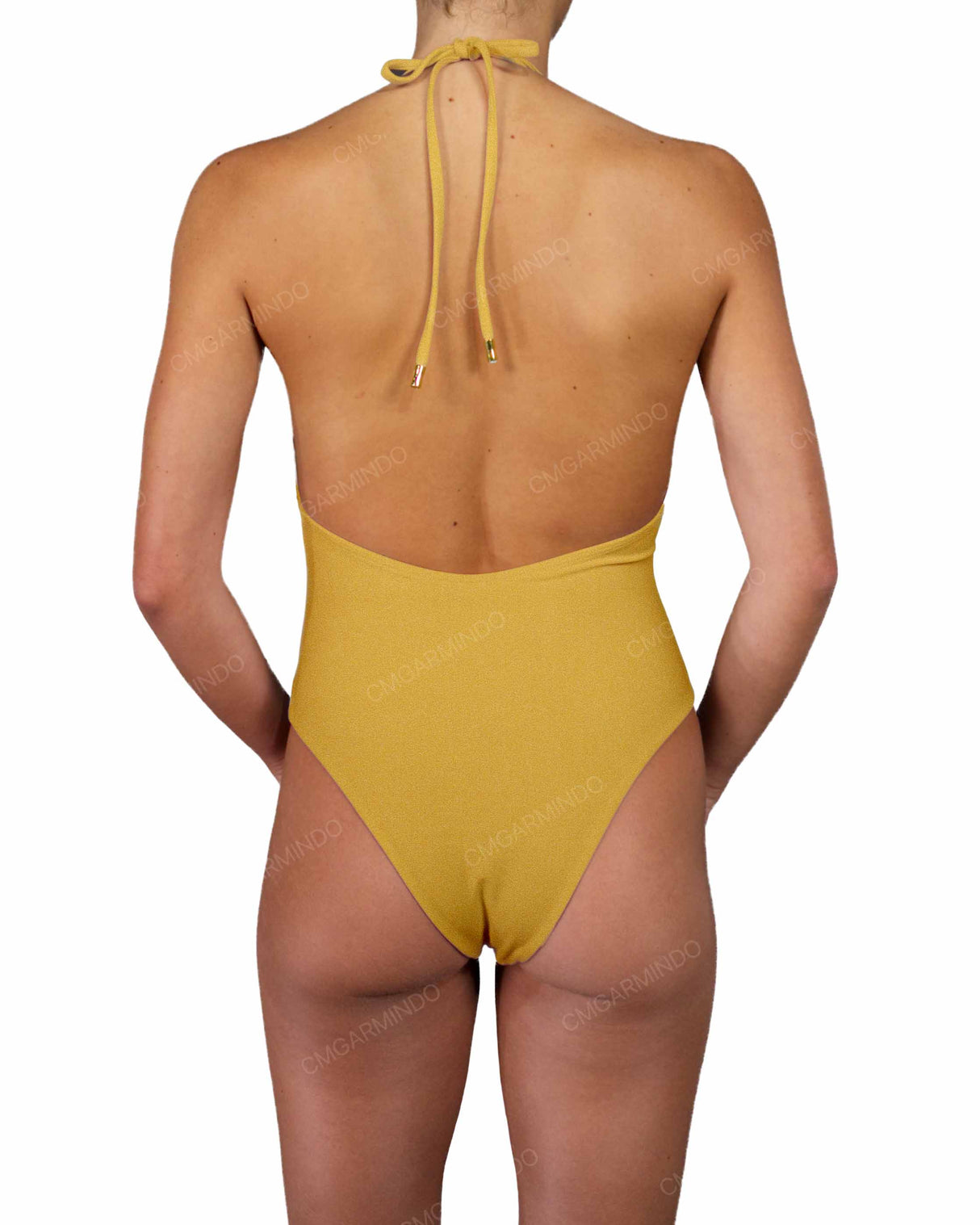 Deep V-Neck Halter String Tie One Piece