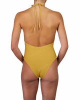 Deep V-Neck Halter String Tie One Piece