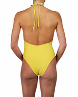 Deep V-Neck Halter String Tie One Piece