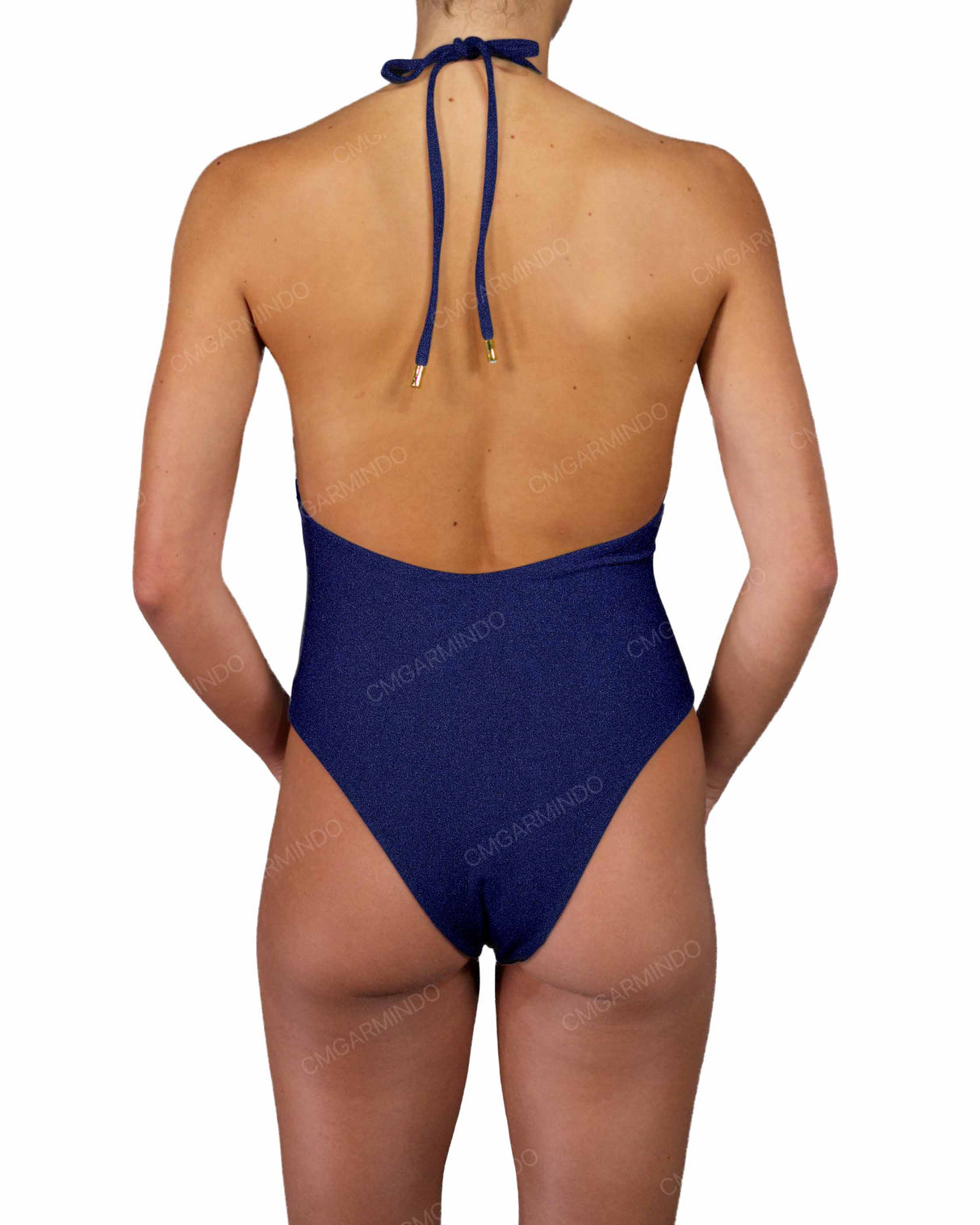 Deep V-Neck Halter String Tie One Piece