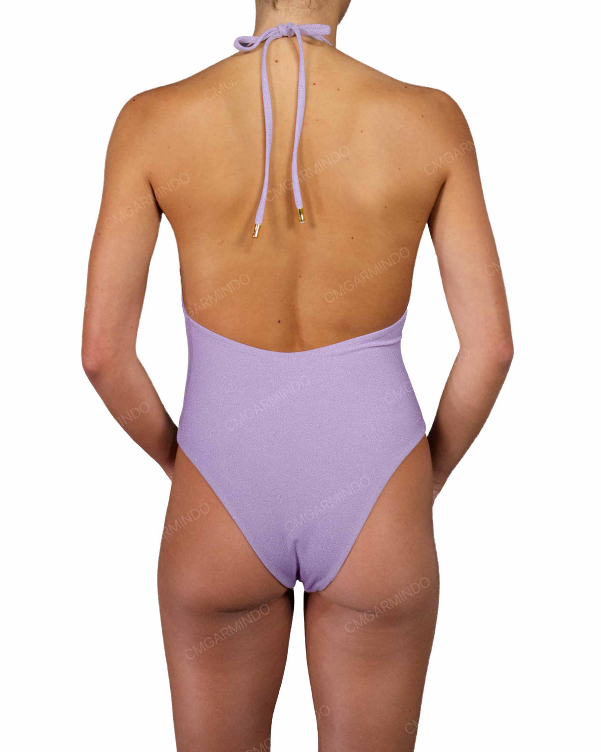 Deep V-Neck Halter String Tie One Piece