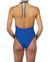 Deep V-Neck Halter String Tie One Piece