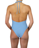 Deep V-Neck Halter String Tie One Piece