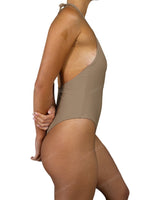 Deep V-Neck Halter String Tie One Piece