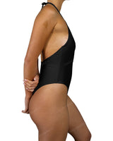 Deep V-Neck Halter String Tie One Piece