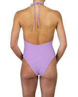 Deep V-Neck Halter String Tie One Piece