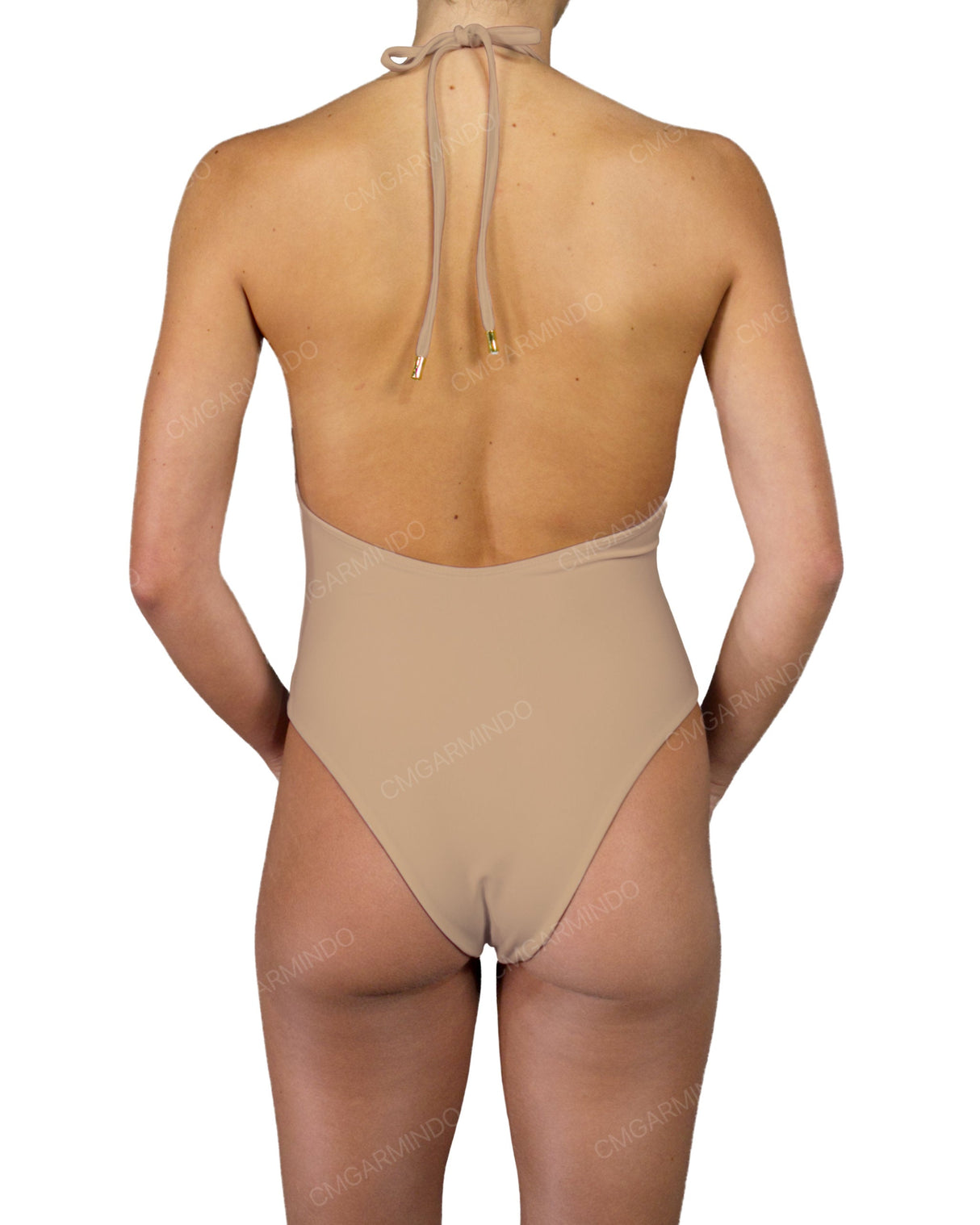 Deep V-Neck Halter String Tie One Piece