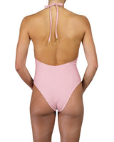 Deep V-Neck Halter String Tie One Piece