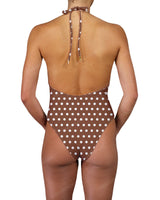Deep V-Neck Halter String Tie One Piece