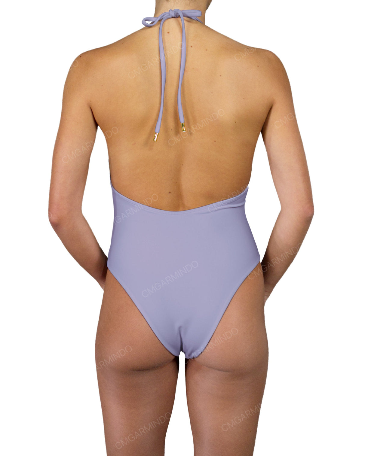 Deep V-Neck Halter String Tie One Piece
