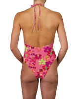 Deep V-Neck Halter String Tie One Piece