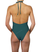 Deep V-Neck Halter String Tie One Piece